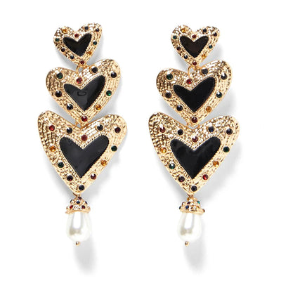 Wholesale JUJIA Classic Fashion Zinc Alloy Charm Heart Dangle Earring For Women Trendy Simulated Pearl Earrings