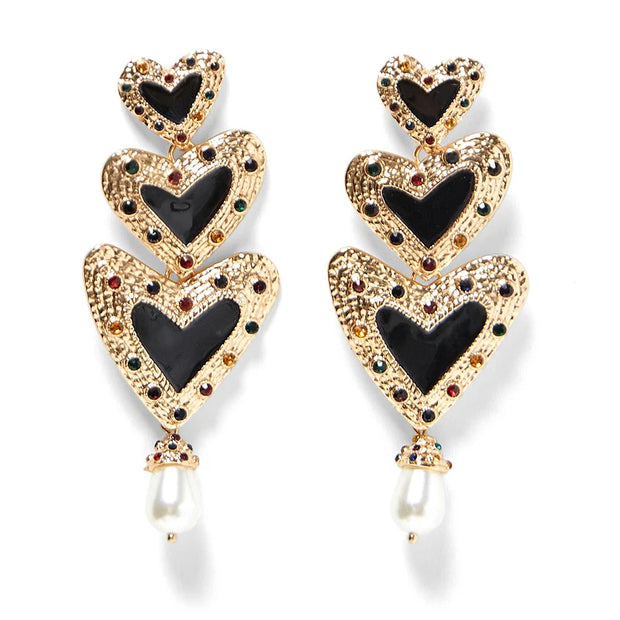 Wholesale JUJIA Classic Fashion Zinc Alloy Charm Heart Dangle Earring For Women Trendy Simulated Pearl Earrings