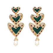 Wholesale JUJIA Classic Fashion Zinc Alloy Charm Heart Dangle Earring For Women Trendy Simulated Pearl Earrings