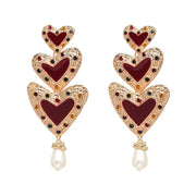 Wholesale JUJIA Classic Fashion Zinc Alloy Charm Heart Dangle Earring For Women Trendy Simulated Pearl Earrings