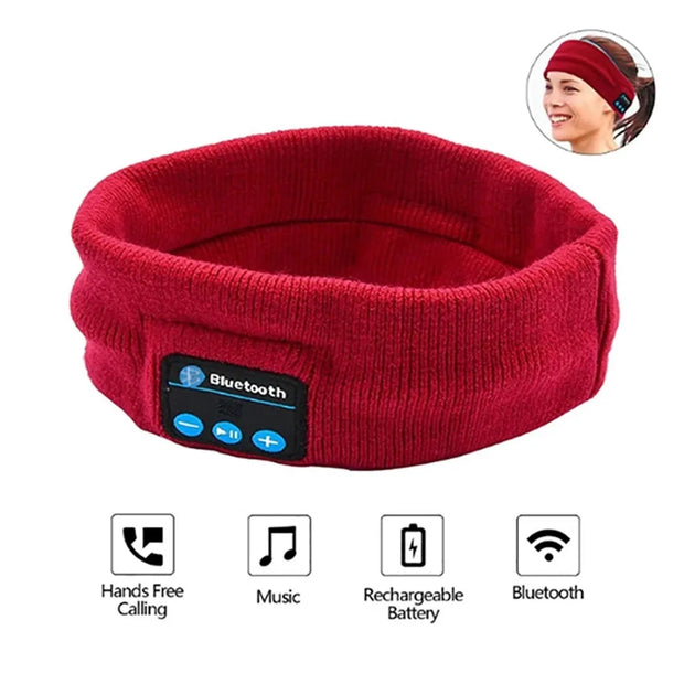 Wireless Bluetooth Headband Sleeping Headphones Sports Earphone Music Hat with Thin HD Stereo Speakers Eye Mask for Side Sleeper