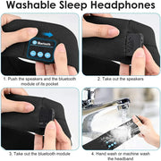 Wireless Bluetooth Headband Sleeping Headphones Sports Earphone Music Hat with Thin HD Stereo Speakers Eye Mask for Side Sleeper